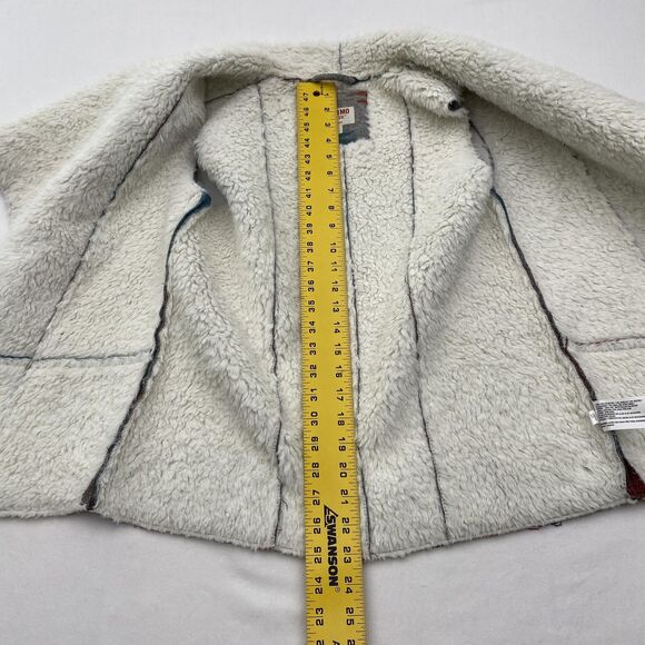 Mossimo Supply Vest Womens Medium Gray Teal Aztec Sherpa Lined Open Front - Picture 9 of 11